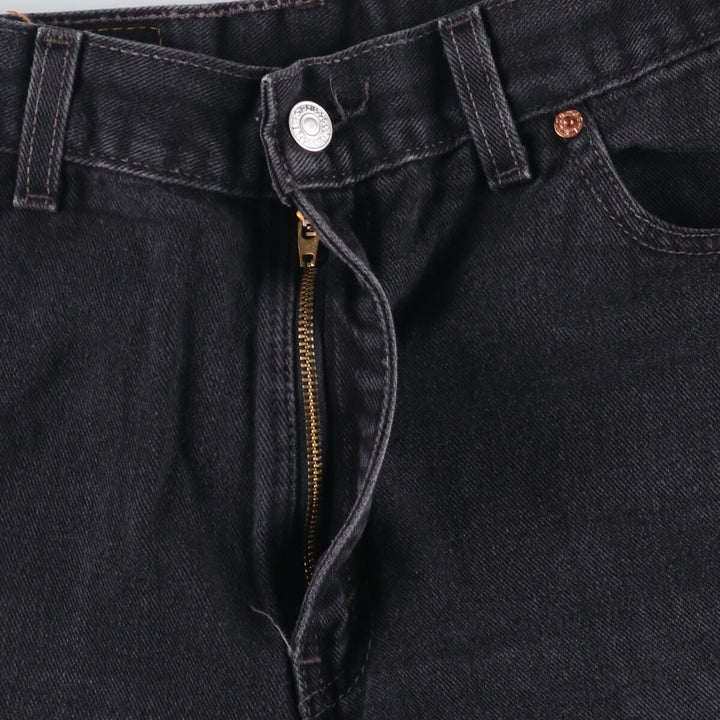 2000'S Levi's 550 Relaxed Fit Tapered Leg Black Denim Pants, Made in USA, Women's Size L (W30) cotton black type Vintage Second Hand