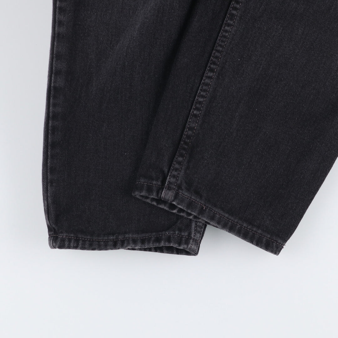 2000'S Levi's 550 Relaxed Fit Tapered Leg Black Denim Pants, Made in USA, Women's Size L (W30) cotton black type Vintage Second Hand