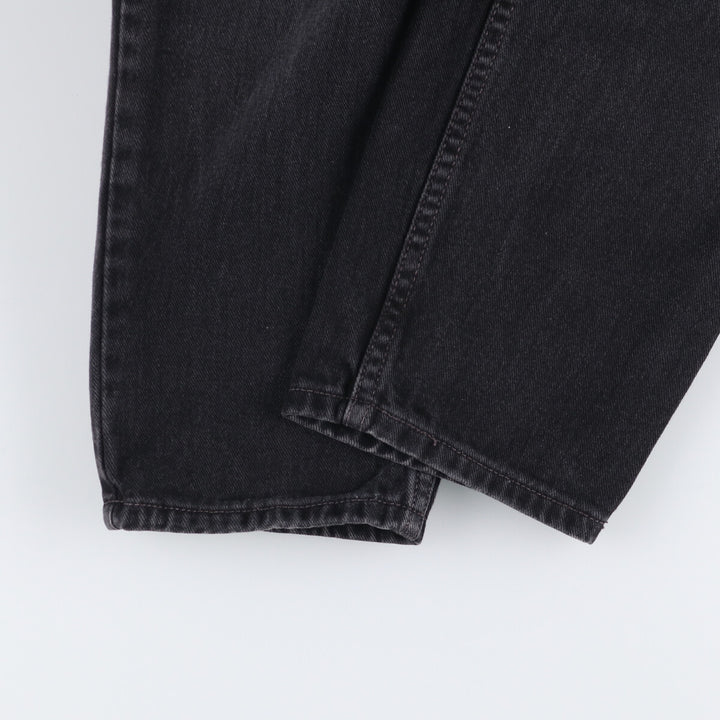 2000'S Levi's 550 Relaxed Fit Tapered Leg Black Denim Pants, Made in USA, Women's Size L (W30) cotton black type Vintage Second Hand