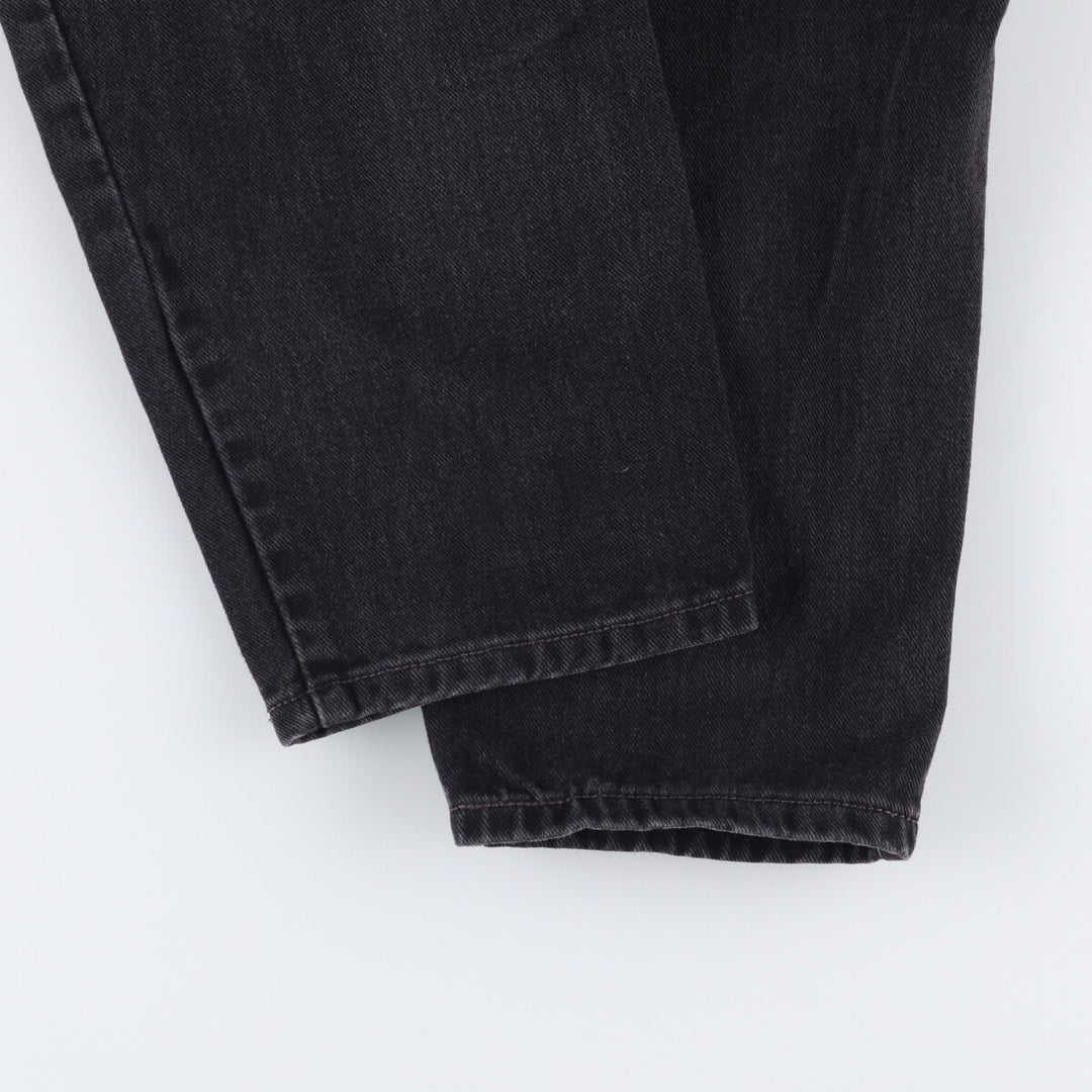 2000'S Levi's 550 Relaxed Fit Tapered Leg Black Denim Pants, Made in USA, Women's Size L (W30) cotton black type Vintage Second Hand