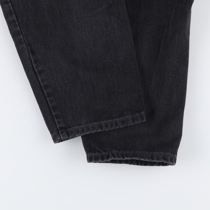 2000'S Levi's 550 Relaxed Fit Tapered Leg Black Denim Pants, Made in USA, Women's Size L (W30) cotton black type Vintage Second Hand