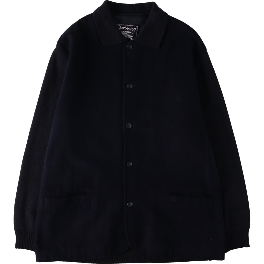 Burberry's wool jacket, men's size XL wool navy blue type Vintage Second Hand