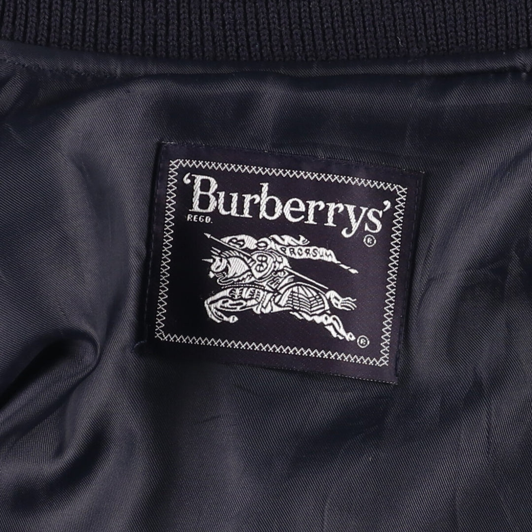 Burberry's wool jacket, men's size XL wool navy blue type Vintage Second Hand
