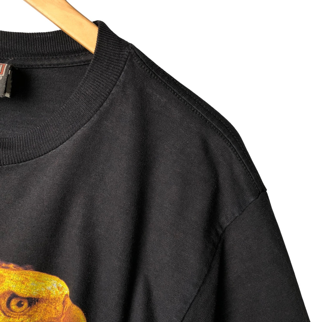 2000'S Harley-Davidson Motorcycle Eagle Pattern Fire Pattern Long Sleeve T-Shirt Made in USA cotton black type Vintage Second Hand