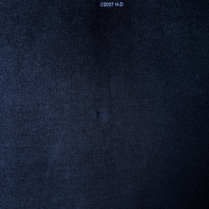 2000'S Harley-Davidson Motorcycle Eagle Pattern Fire Pattern Long Sleeve T-Shirt Made in USA cotton black type Vintage Second Hand