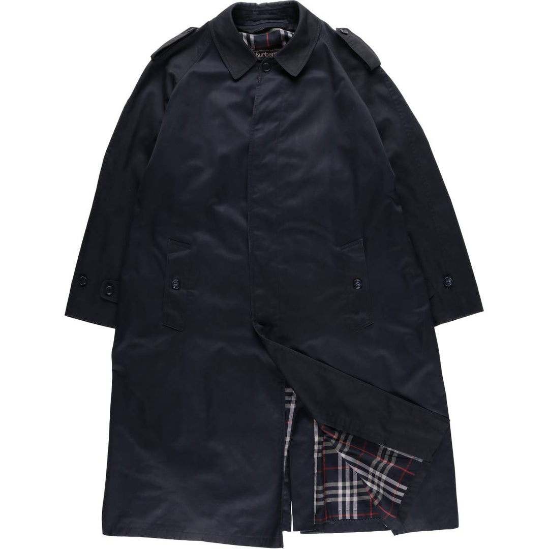 Burberry's 100% cotton Balmacaan coat, size M, men's cotton navy blue type Vintage Second Hand