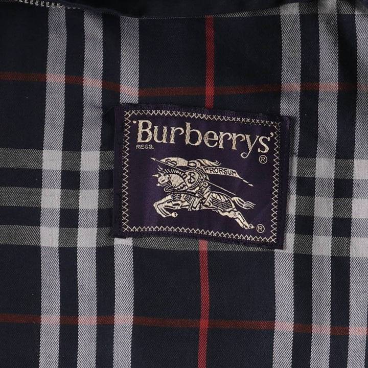 Burberry's 100% cotton Balmacaan coat, size M, men's cotton navy blue type Vintage Second Hand