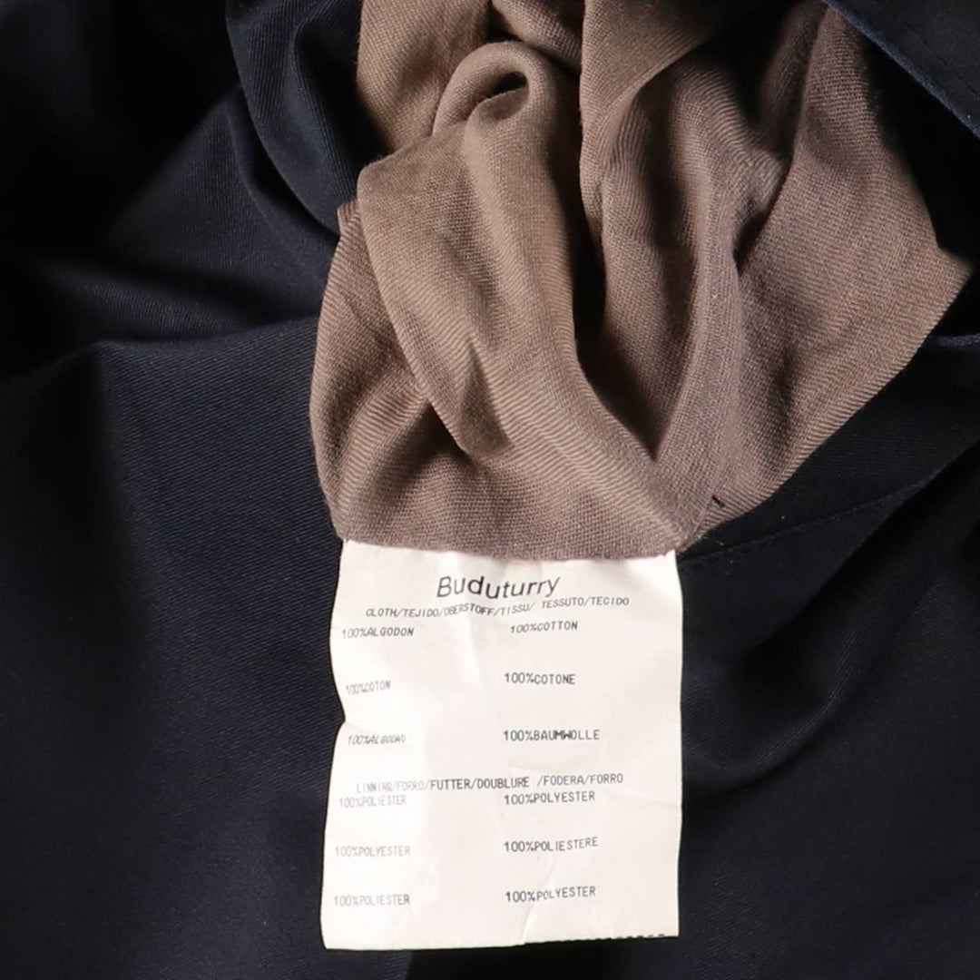 Burberry's 100% cotton Balmacaan coat, size M, men's cotton navy blue type Vintage Second Hand
