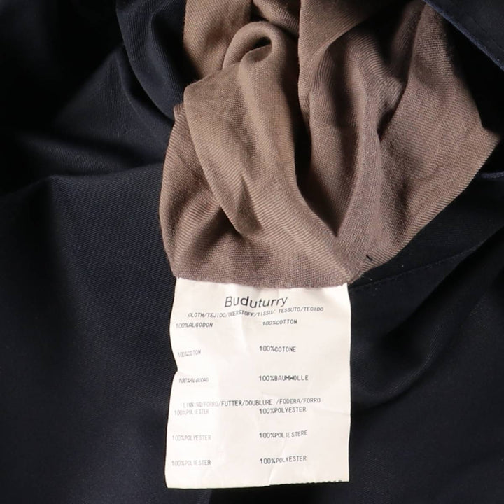 Burberry's 100% cotton Balmacaan coat, size M, men's cotton navy blue type Vintage Second Hand