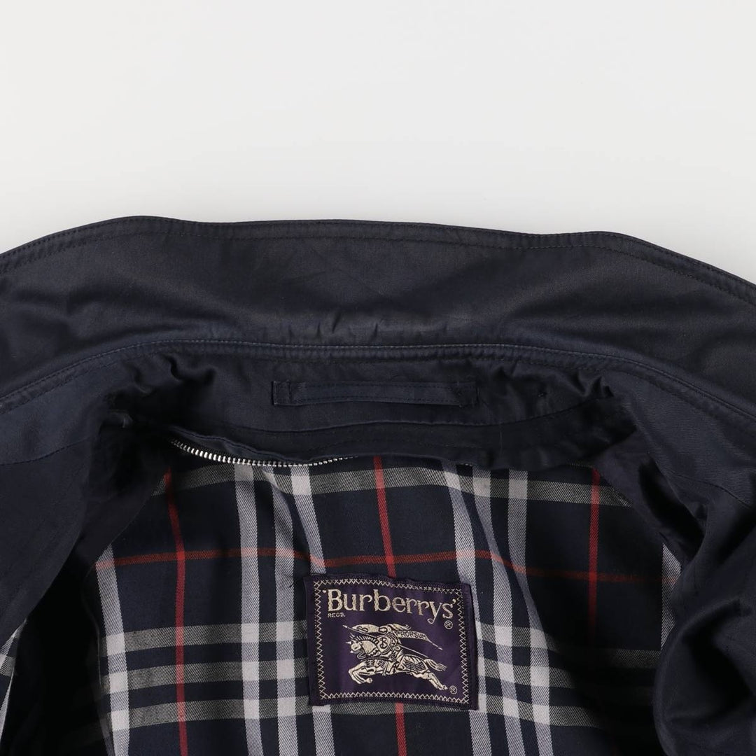 Burberry's 100% cotton Balmacaan coat, size M, men's cotton navy blue type Vintage Second Hand