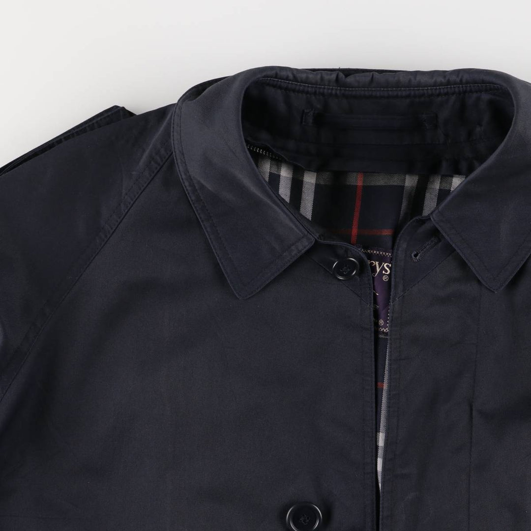 Burberry's 100% cotton Balmacaan coat, size M, men's cotton navy blue type Vintage Second Hand