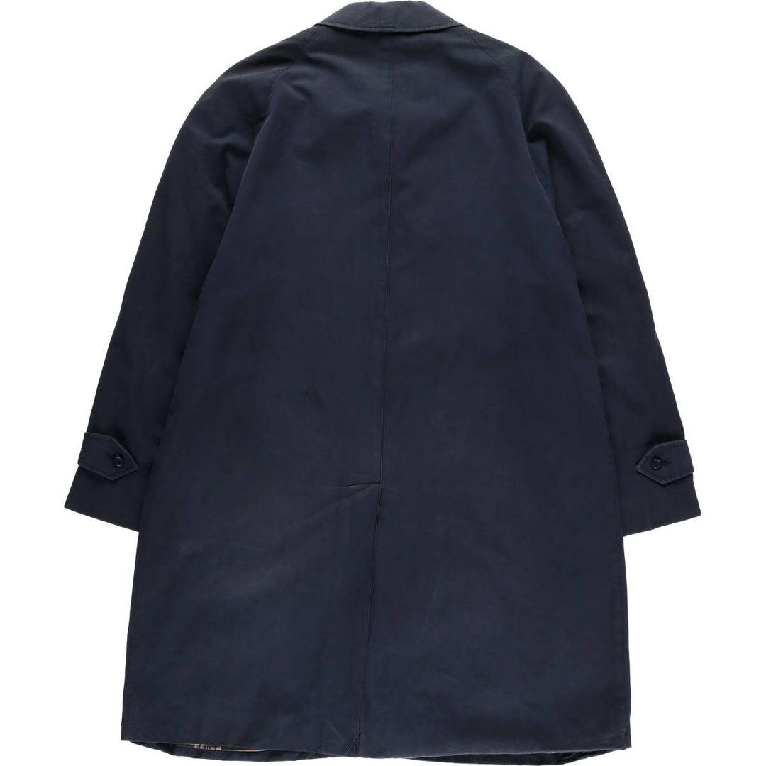 Burberry's 100% cotton Balmacaan coat, made in England, size L. cotton navy blue type Vintage Second Hand