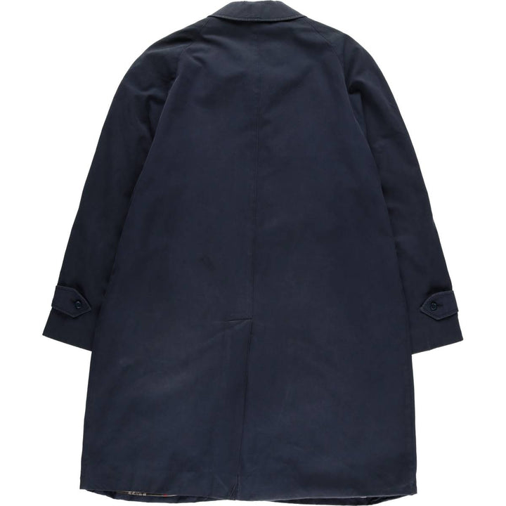 Burberry's 100% cotton Balmacaan coat, made in England, size L. cotton navy blue type Vintage Second Hand