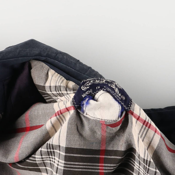 Burberry's 100% cotton Balmacaan coat, made in England, size L. cotton navy blue type Vintage Second Hand