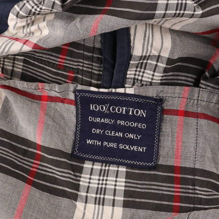 Burberry's 100% cotton Balmacaan coat, made in England, size L. cotton navy blue type Vintage Second Hand