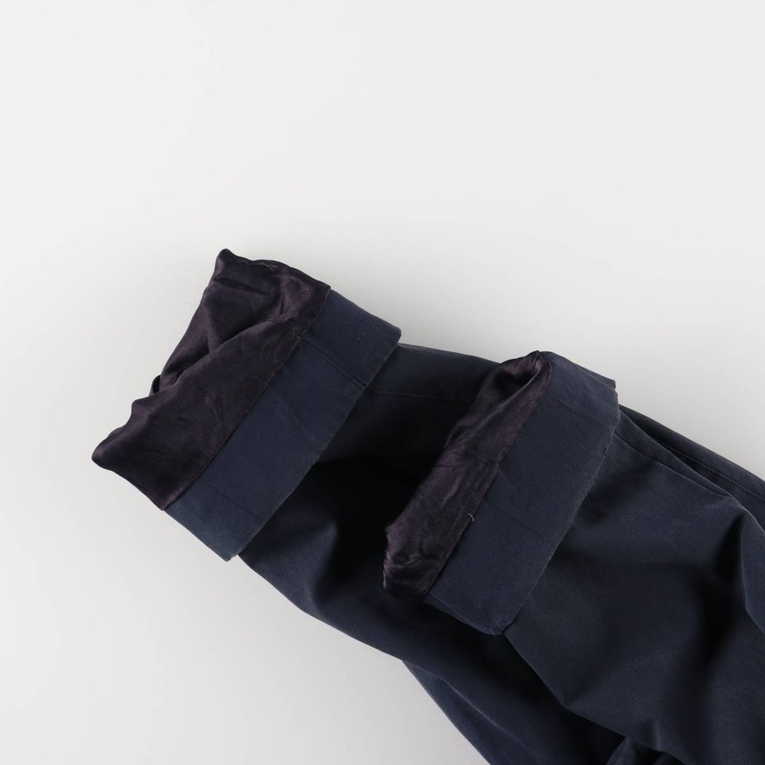 Burberry's 100% cotton Balmacaan coat, made in England, size L. cotton navy blue type Vintage Second Hand