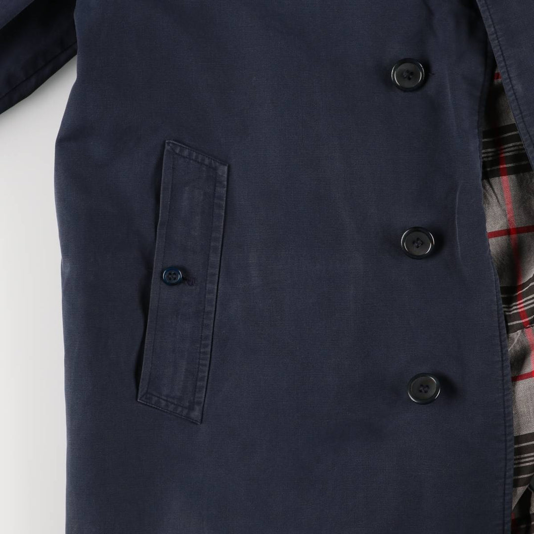 Burberry's 100% cotton Balmacaan coat, made in England, size L. cotton navy blue type Vintage Second Hand