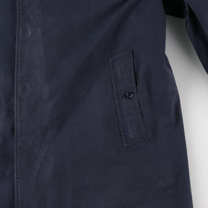 Burberry's 100% cotton Balmacaan coat, made in England, size L. cotton navy blue type Vintage Second Hand