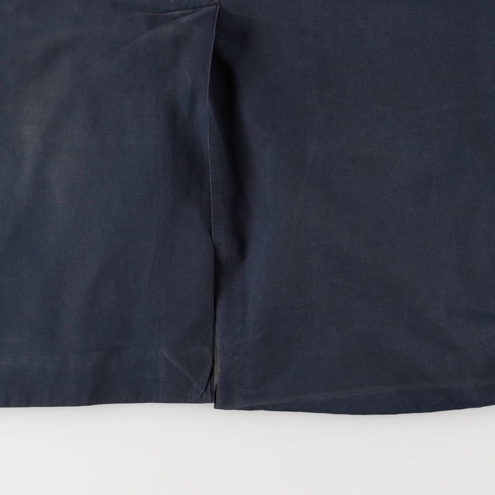 Burberry's 100% cotton Balmacaan coat, made in England, size L. cotton navy blue type Vintage Second Hand