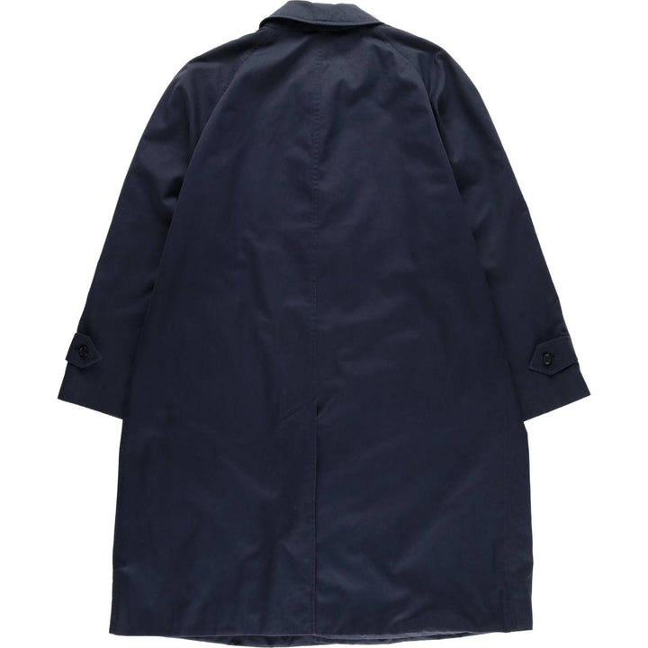 90'S Burberry 100% Cotton Balmacaan Coat, Made in England, Vintage, Men's Size L cotton navy blue type Vintage Second Hand