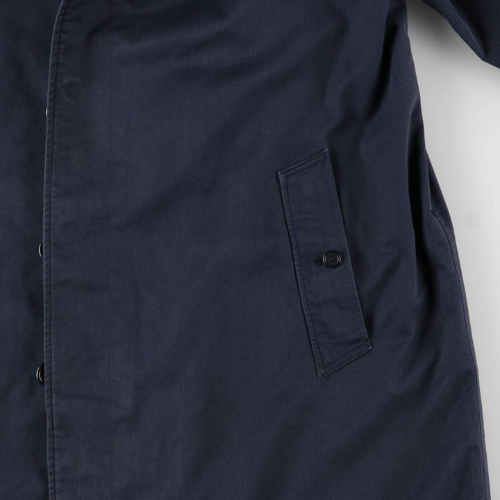 90'S Burberry 100% Cotton Balmacaan Coat, Made in England, Vintage, Men's Size L cotton navy blue type Vintage Second Hand