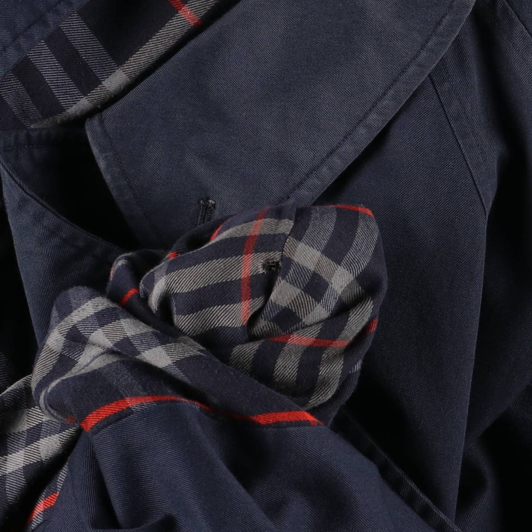 90'S Burberry 100% Cotton Balmacaan Coat, Made in England, Vintage, Men's Size L cotton navy blue type Vintage Second Hand