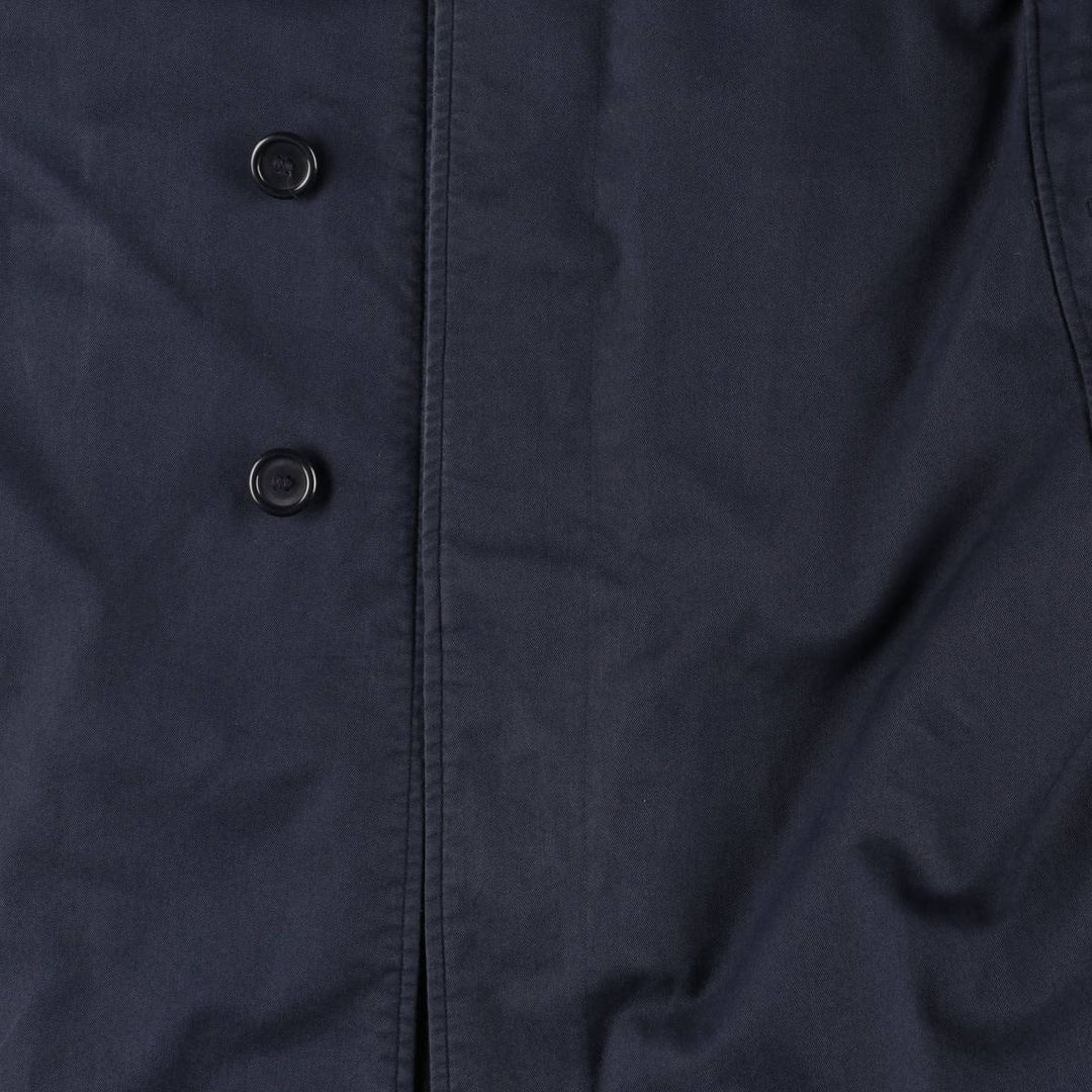 90'S Burberry 100% Cotton Balmacaan Coat, Made in England, Vintage, Men's Size L cotton navy blue type Vintage Second Hand