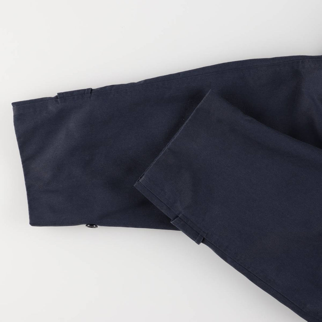 90'S Burberry 100% Cotton Balmacaan Coat, Made in England, Vintage, Men's Size L cotton navy blue type Vintage Second Hand