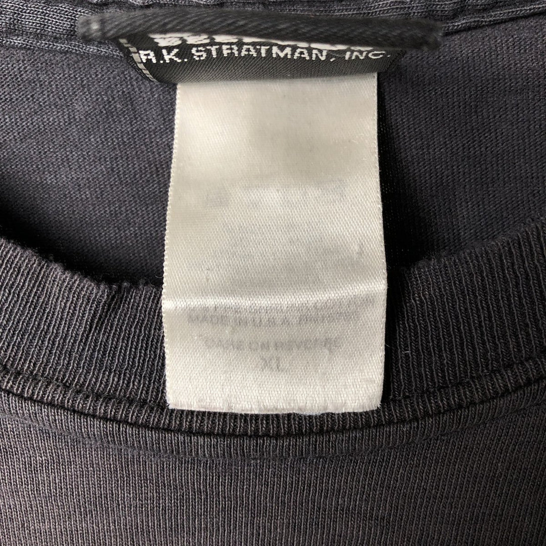 2000'S Harley-Davidson Motorcycle Eagle Pattern Fire Pattern Long Sleeve T-Shirt Made in USA cotton Charcoal Vintage Second Hand