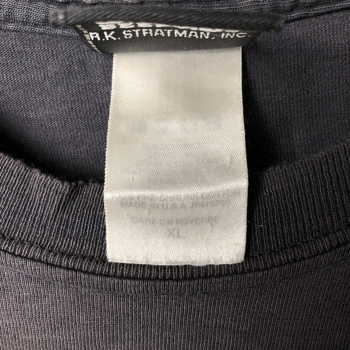 2000'S Harley-Davidson Motorcycle Eagle Pattern Fire Pattern Long Sleeve T-Shirt Made in USA cotton Charcoal Vintage Second Hand