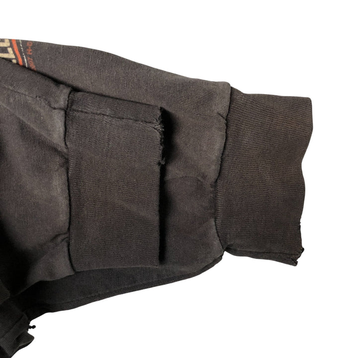 2000'S Harley-Davidson Motorcycle Eagle Pattern Fire Pattern Long Sleeve T-Shirt Made in USA cotton Charcoal Vintage Second Hand