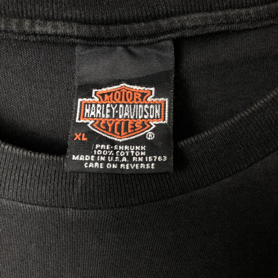 Vintage 90'S Harley-Davidson Motorcycle Tribal Long Sleeve T-Shirt, Made in USA, Men's Size XL cotton black type Vintage Second Hand