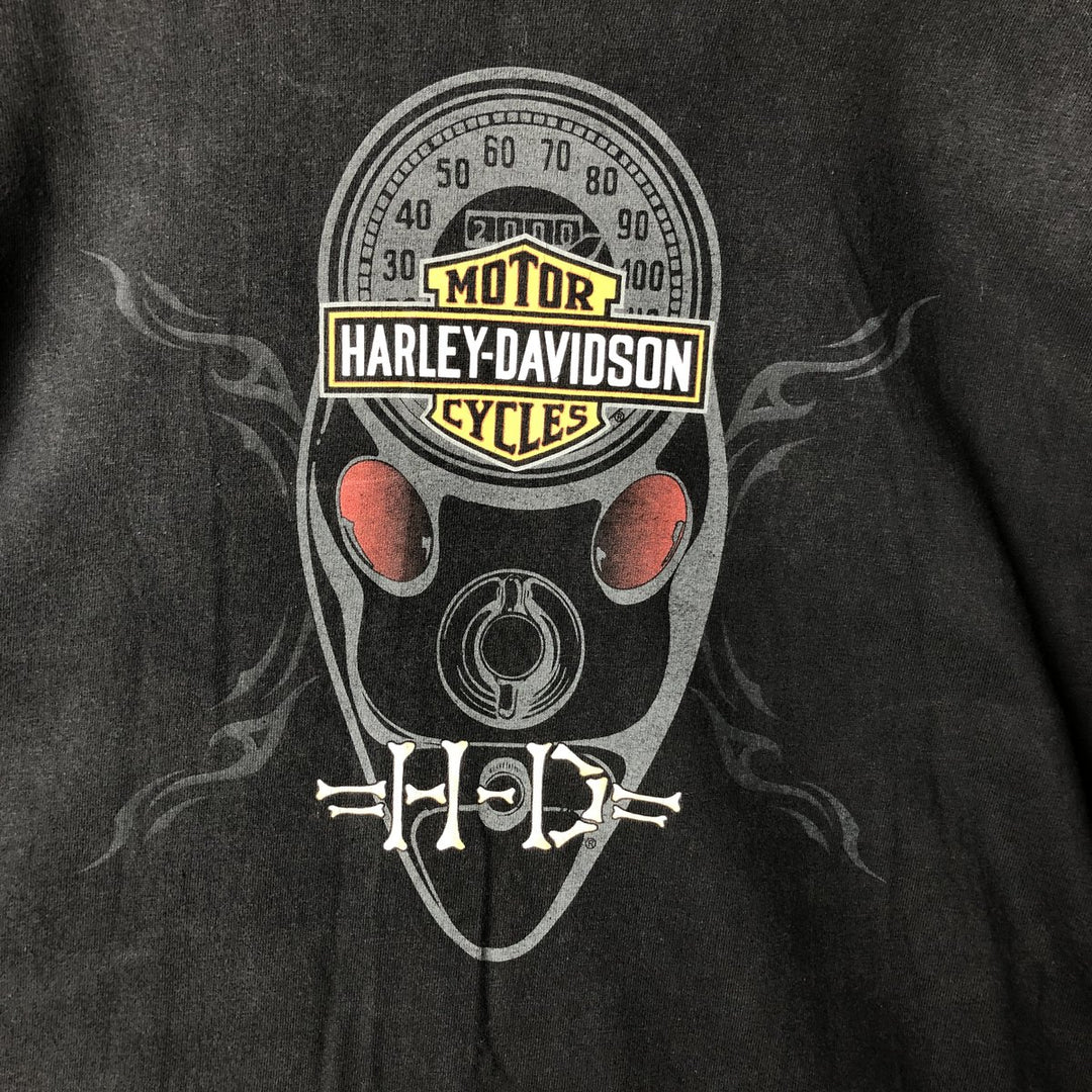 Vintage 90'S Harley-Davidson Motorcycle Tribal Long Sleeve T-Shirt, Made in USA, Men's Size XL cotton black type Vintage Second Hand