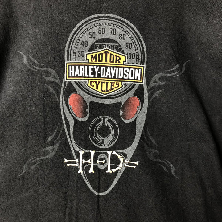 Vintage 90'S Harley-Davidson Motorcycle Tribal Long Sleeve T-Shirt, Made in USA, Men's Size XL cotton black type Vintage Second Hand