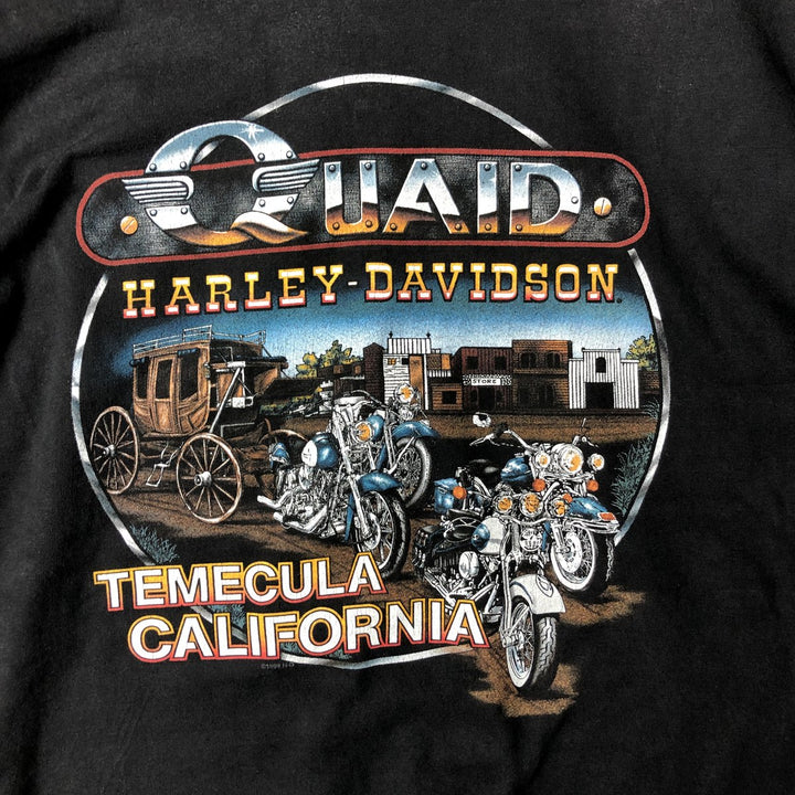 Vintage 90'S Harley-Davidson Motorcycle Tribal Long Sleeve T-Shirt, Made in USA, Men's Size XL cotton black type Vintage Second Hand