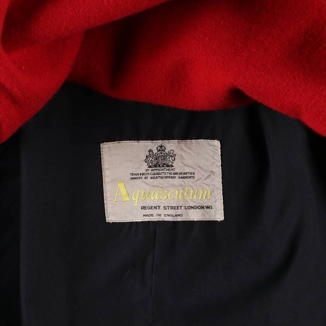 Vintage 1970'S Aquascutum Balmacaan coat, made in England, size M, men's unclear navy blue type Vintage Second Hand