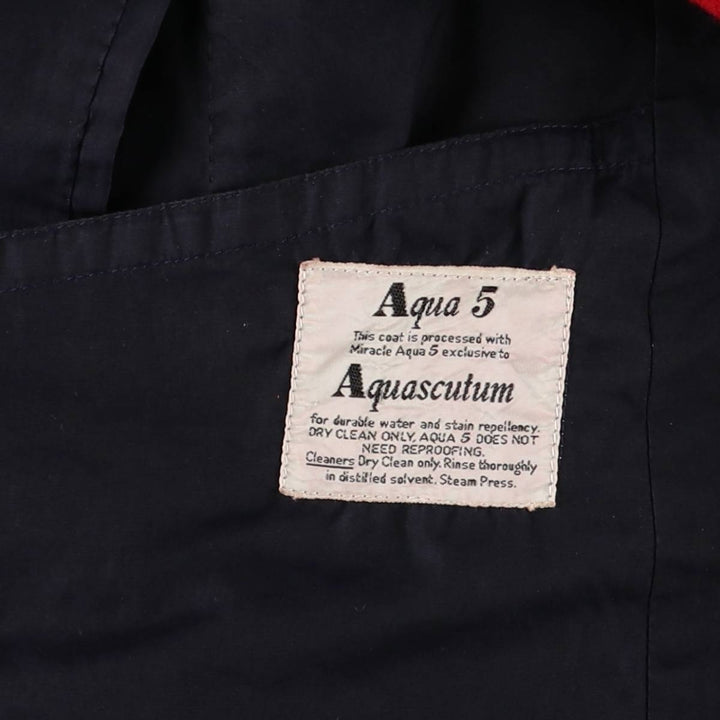 Vintage 1970'S Aquascutum Balmacaan coat, made in England, size M, men's unclear navy blue type Vintage Second Hand