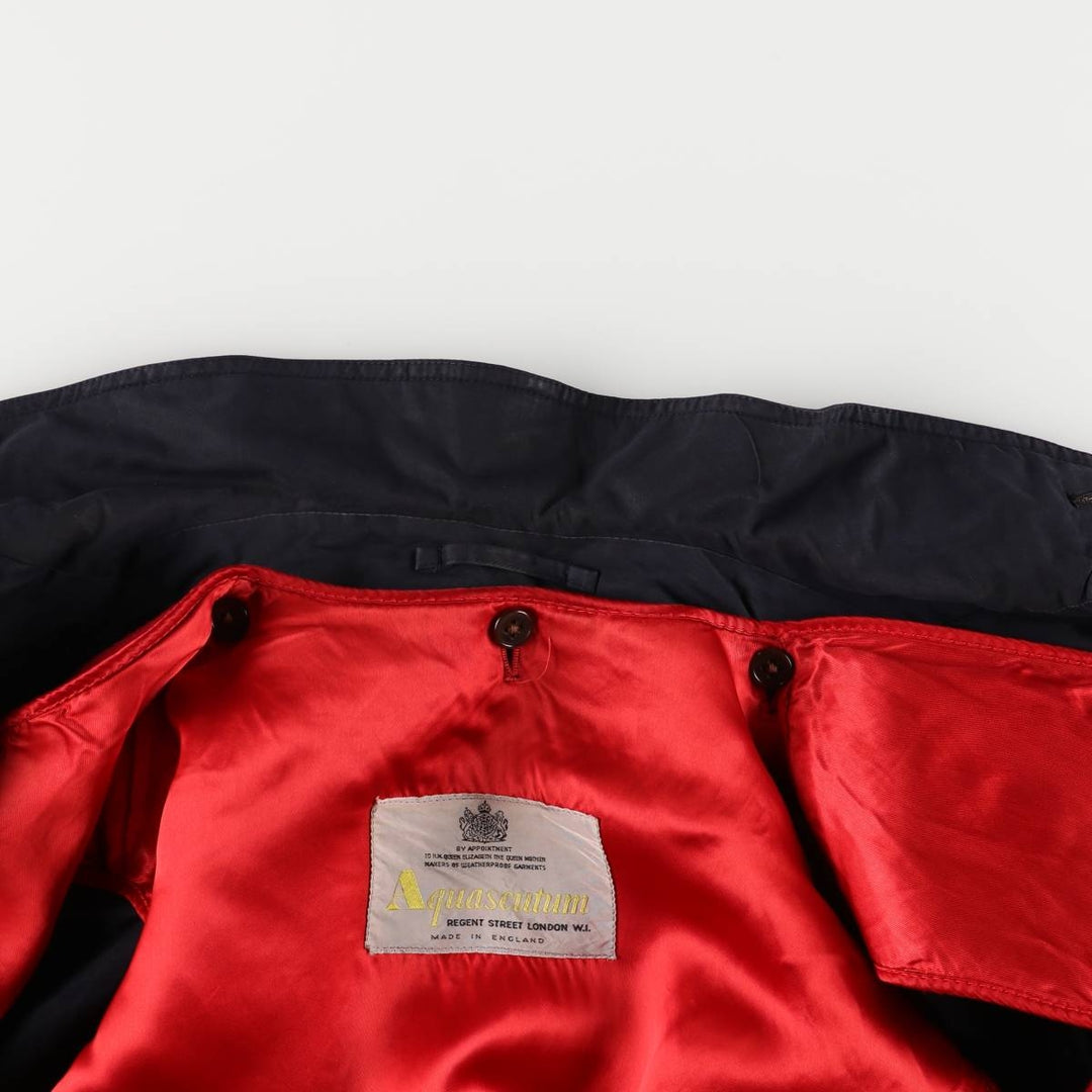 Vintage 1970'S Aquascutum Balmacaan coat, made in England, size M, men's unclear navy blue type Vintage Second Hand