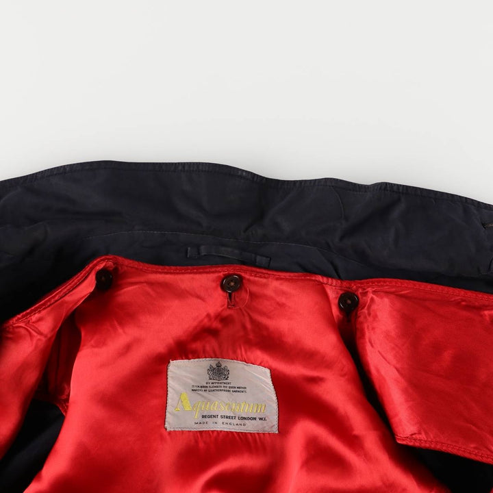 Vintage 1970'S Aquascutum Balmacaan coat, made in England, size M, men's unclear navy blue type Vintage Second Hand
