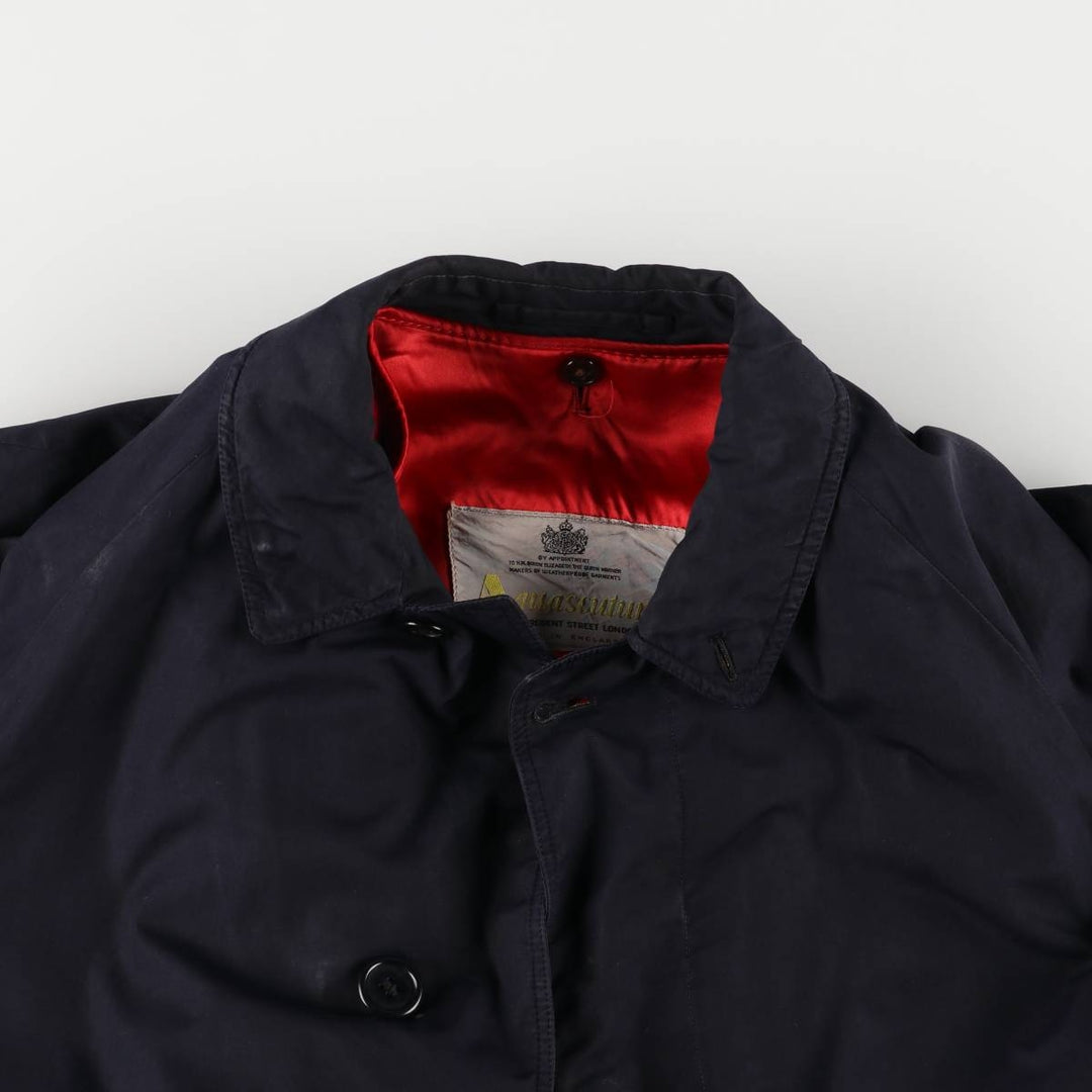 Vintage 1970'S Aquascutum Balmacaan coat, made in England, size M, men's unclear navy blue type Vintage Second Hand