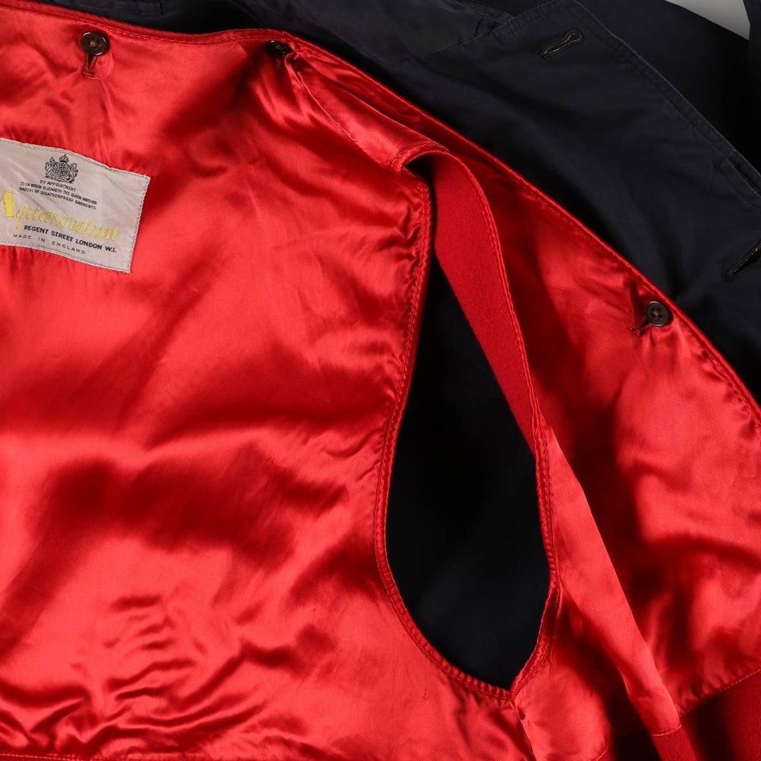 Vintage 1970'S Aquascutum Balmacaan coat, made in England, size M, men's unclear navy blue type Vintage Second Hand