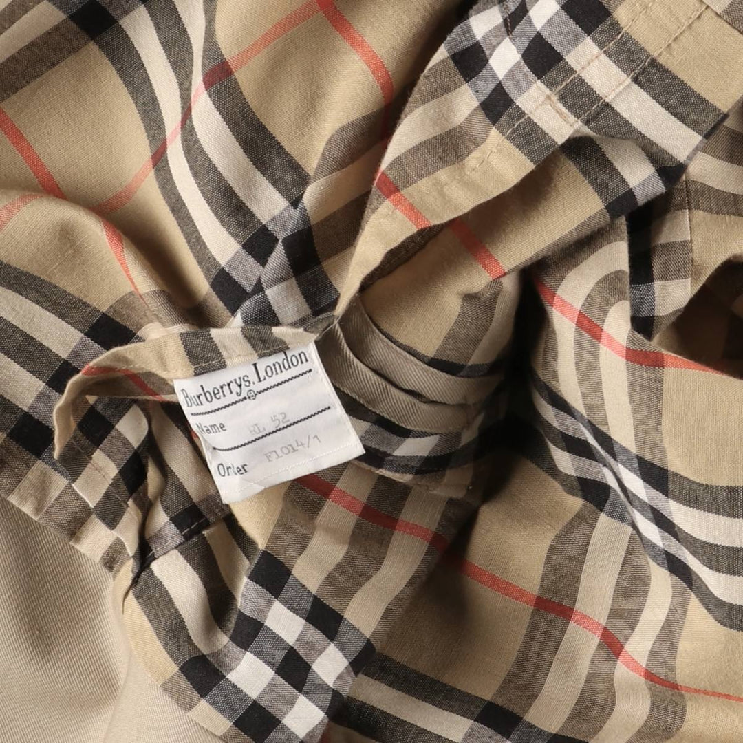 Burberry's Balmacaan Coat, Made in England, Men's XL Size cotton Beige type Vintage Second Hand