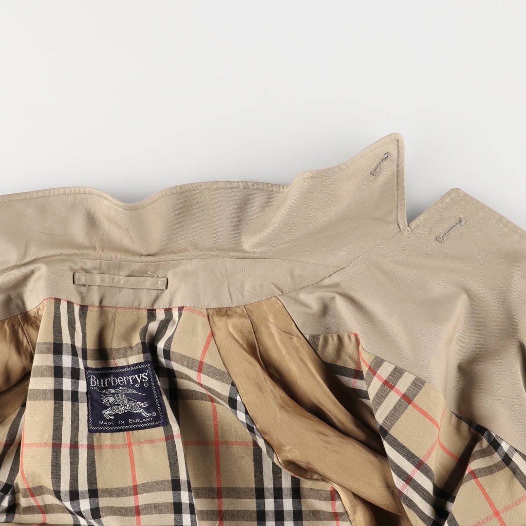 Burberry's Balmacaan Coat, Made in England, Men's XL Size cotton Beige type Vintage Second Hand