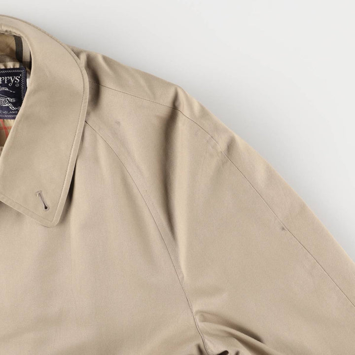 Burberry's Balmacaan Coat, Made in England, Men's XL Size cotton Beige type Vintage Second Hand