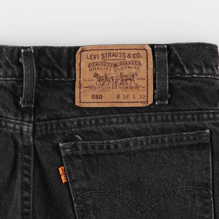 90'S Levi's 40550-4159 Orange Tab Black Denim Tapered Denim Pants, Made in USA, Men's Size W32, Vintage cotton black type Vintage Second Hand