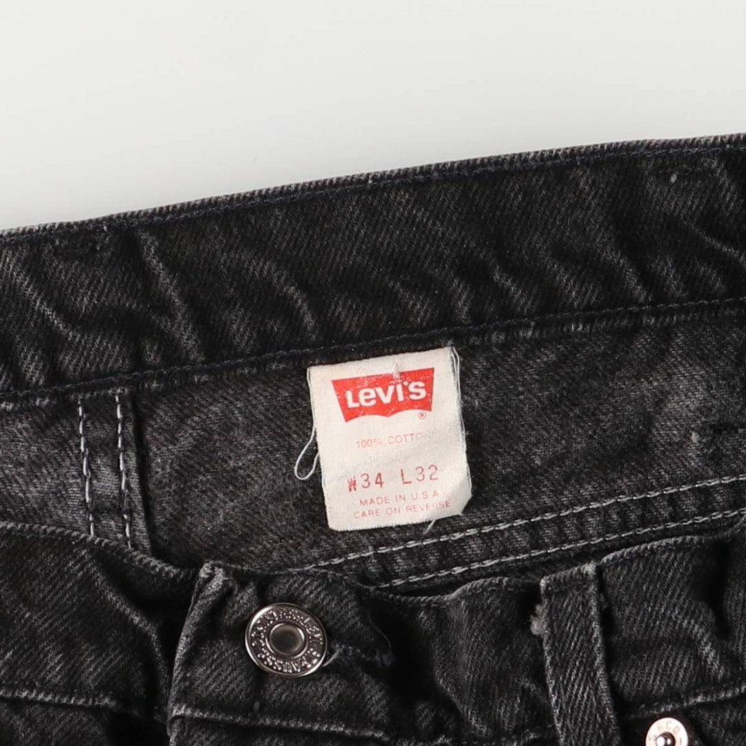 90'S Levi's 40550-4159 Orange Tab Black Denim Tapered Denim Pants, Made in USA, Men's Size W32, Vintage cotton black type Vintage Second Hand