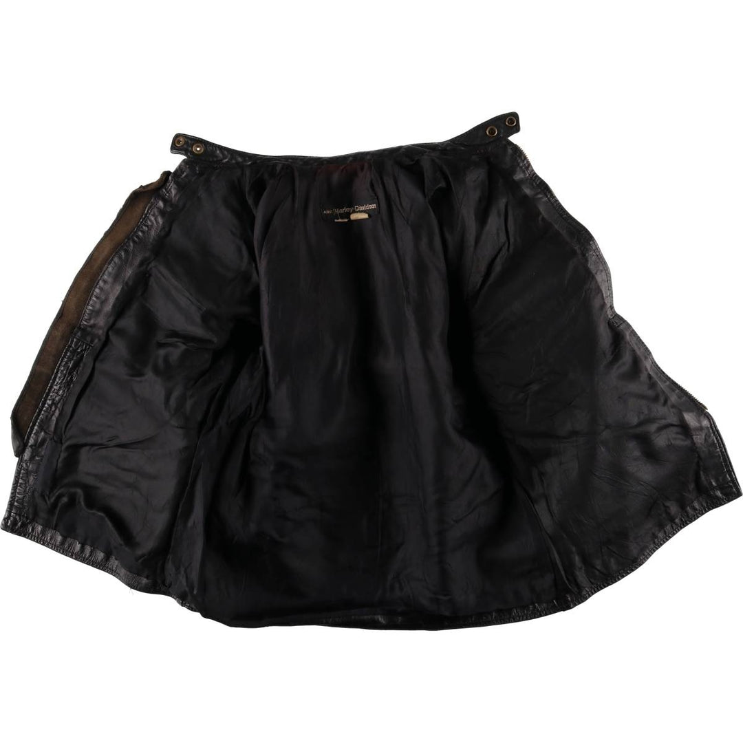 Vintage 70s-80'S Harley-Davidson AMF Single Rider Jacket, Men's Size L genuine leather black type Vintage Second Hand