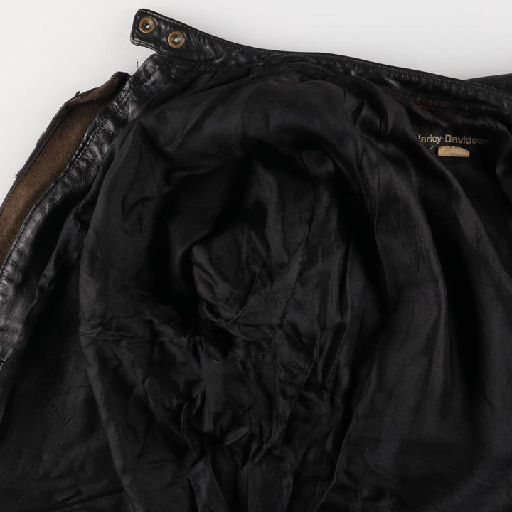 Vintage 70s-80'S Harley-Davidson AMF Single Rider Jacket, Men's Size L genuine leather black type Vintage Second Hand