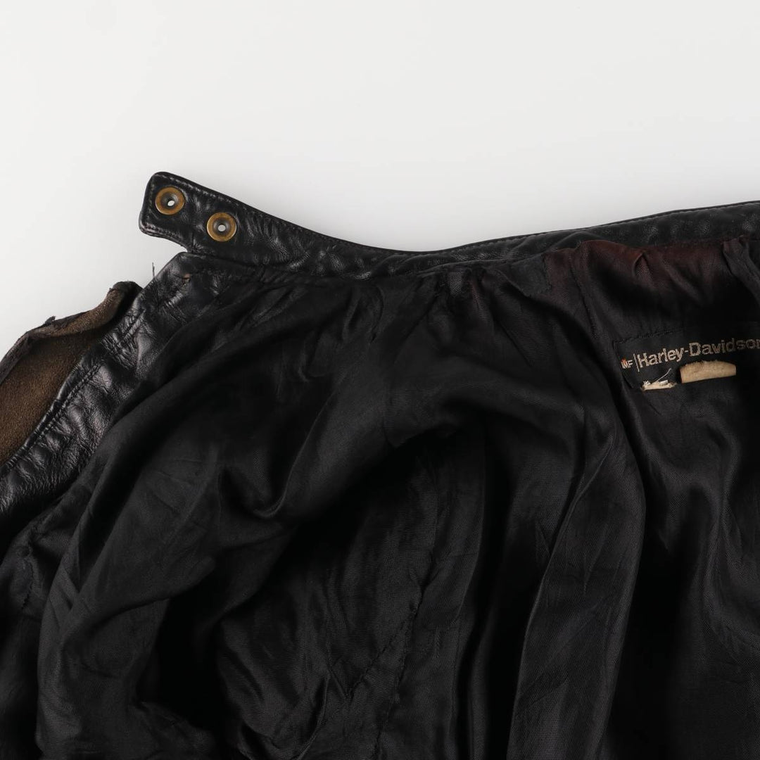 Vintage 70s-80'S Harley-Davidson AMF Single Rider Jacket, Men's Size L genuine leather black type Vintage Second Hand