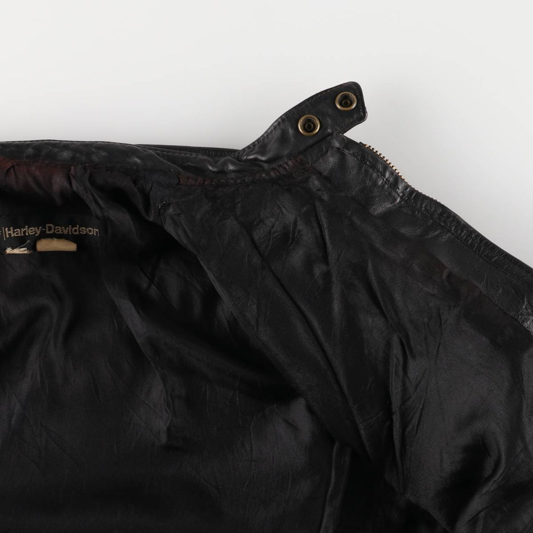 Vintage 70s-80'S Harley-Davidson AMF Single Rider Jacket, Men's Size L genuine leather black type Vintage Second Hand